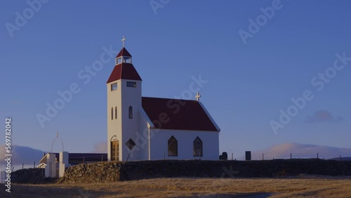 Low-angle Shot Of Modrudalur Church At Iceland photo