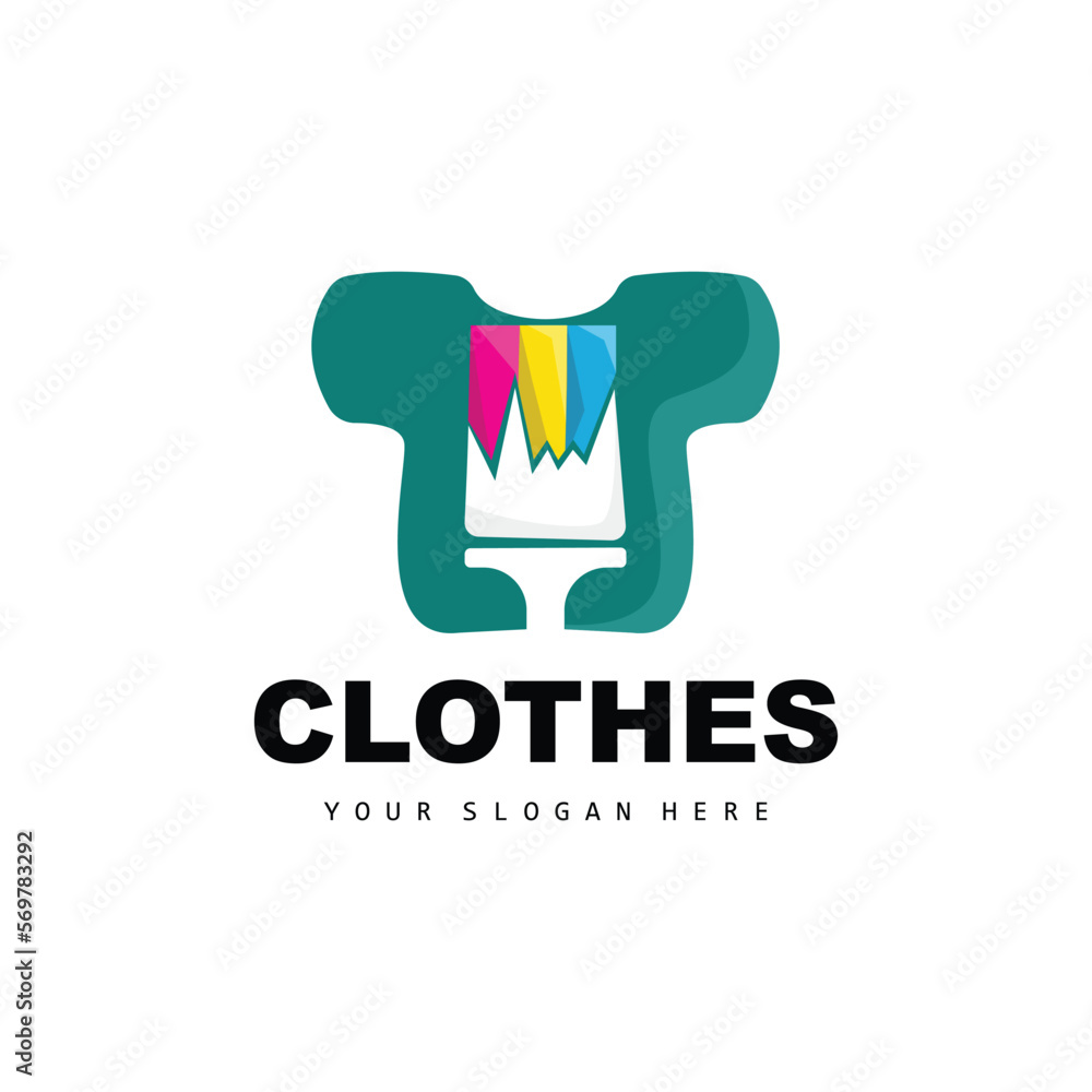 Obraz premium Clothing Logo, Simple Style Shirt Design, Clothing Store Vector, Fashion, Business Brand And Template Icon