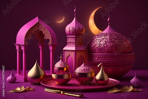 Ramadan kareem decoration 3D Render