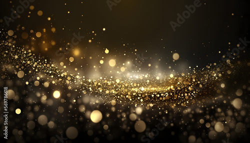 Gold Glitter Spread On Dark Background