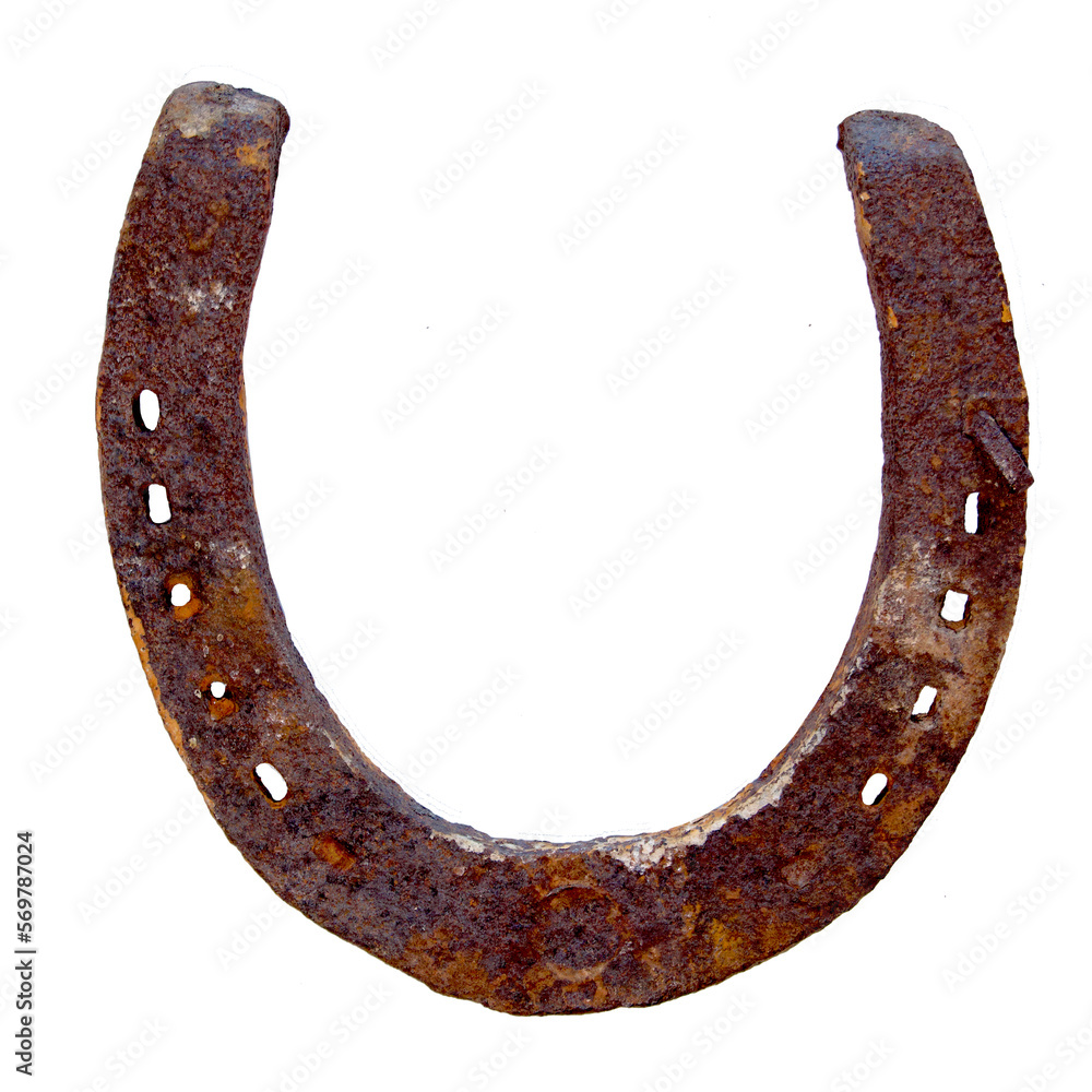 Old rusty horseshoe isolated Old rusty horseshoe isolated