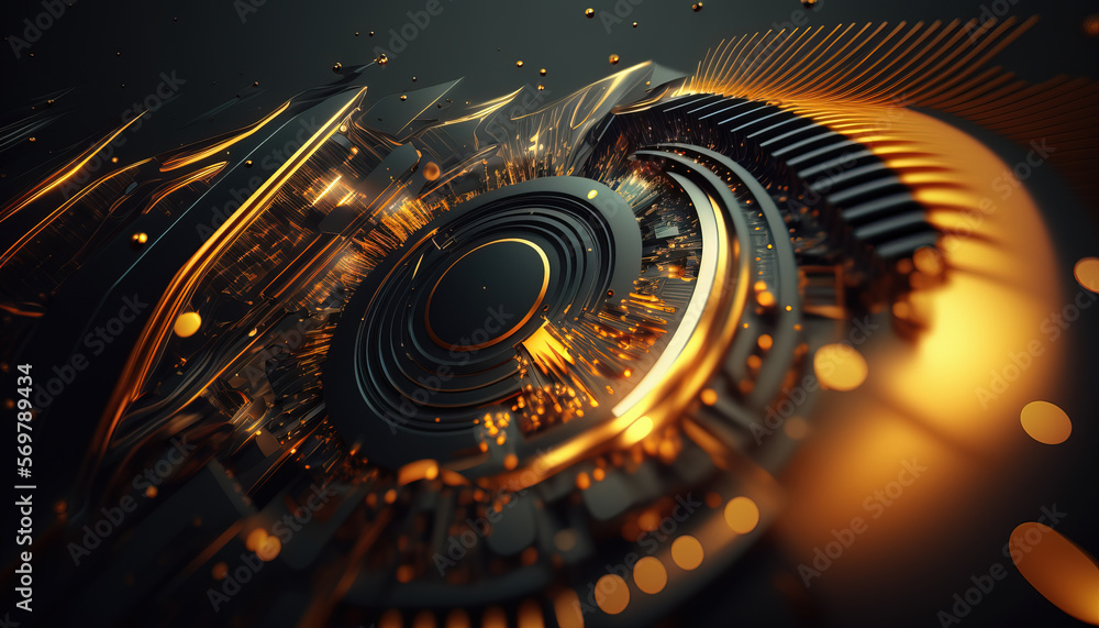 Abstract technological background. Post-processed generative AI
Abstract technological background. Post-processed generative AI