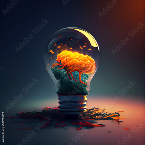 Illustration of the creative thinking idea,Generative ai