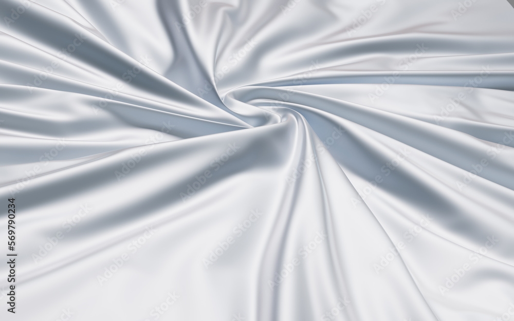 Fototapeta premium Soft cloth with rotating shape, 3d rendering.