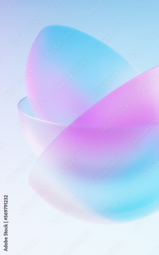 Naklejka premium Gradient transparent geometry background, 3d rendering.