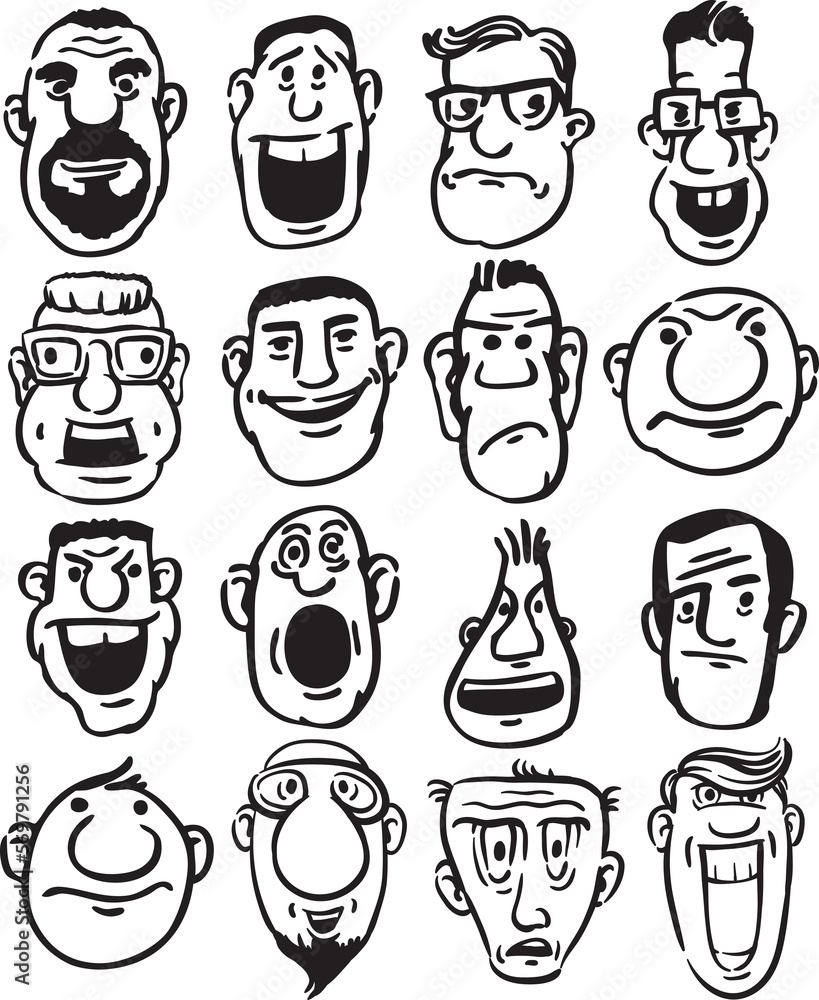 whiteboard drawing big set of funny doodle faces - PNG image with transparent background whiteboard drawing big set of funny doodle faces - PNG image with transparent background