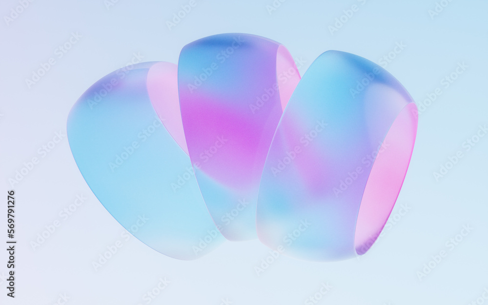 Gradient transparent geometry background, 3d rendering.