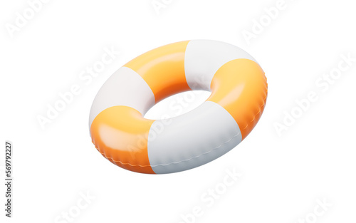 Inflatable swimming ring, summer and swimming themes, 3d rendering.