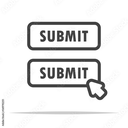 Submit button outline icon transparent vector isolated