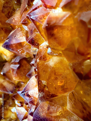 Citrine crystals from inside a geode