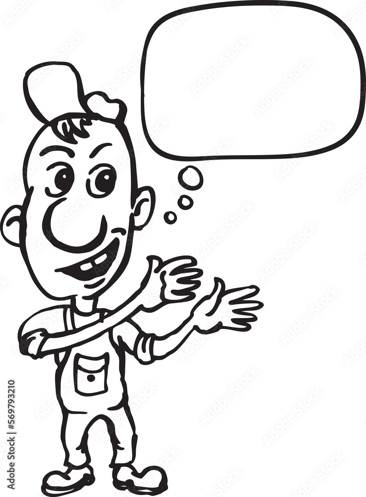 whiteboard drawing cartoon repairman with speech bubble - PNG image with transparent background whiteboard drawing cartoon repairman with speech bubble - PNG image with transparent background