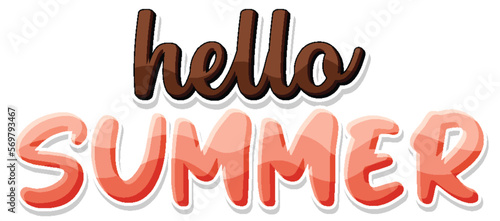 Hello summer text for banner or poster design