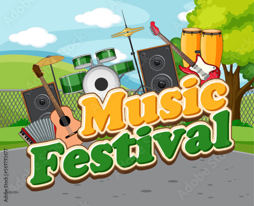 Music festival text banner design