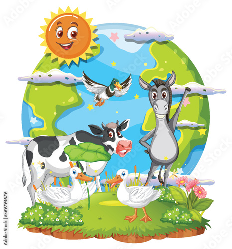 Animals on the planet earth