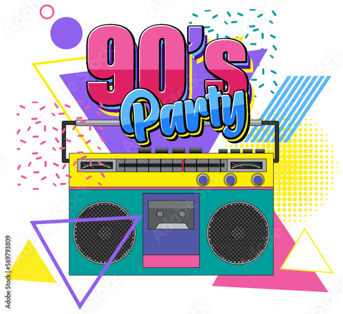 90s party banner template