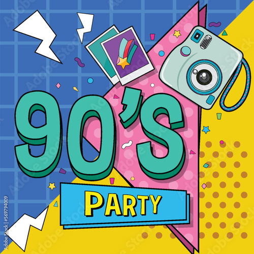 90s party poster template