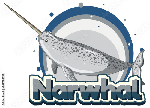 Narwhal logo with carton character