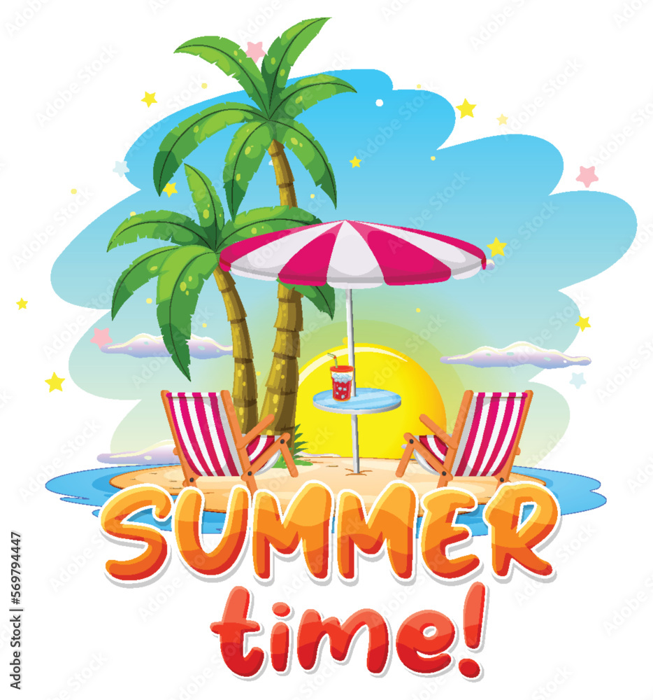 Summer time logo template