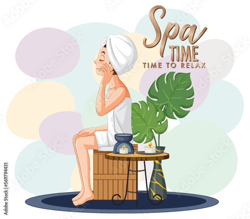 Luxury spa poster template design
