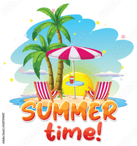 Summer time logo template