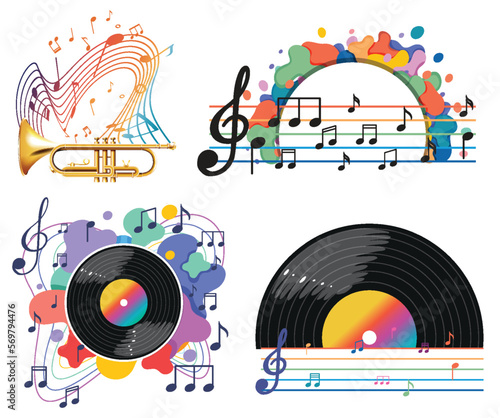 Music theme cartoon icon