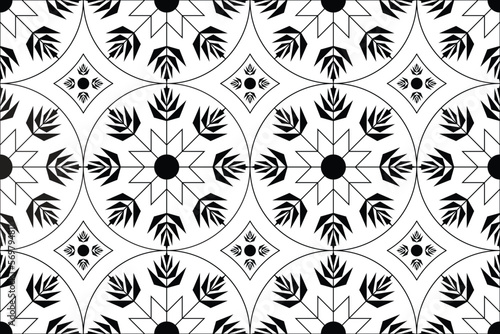 Black and white seamless pattern background.