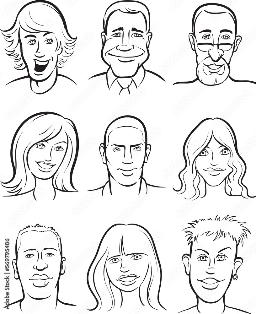 whiteboard drawing people faces collection - PNG image with transparent background whiteboard drawing people faces collection - PNG image with transparent background