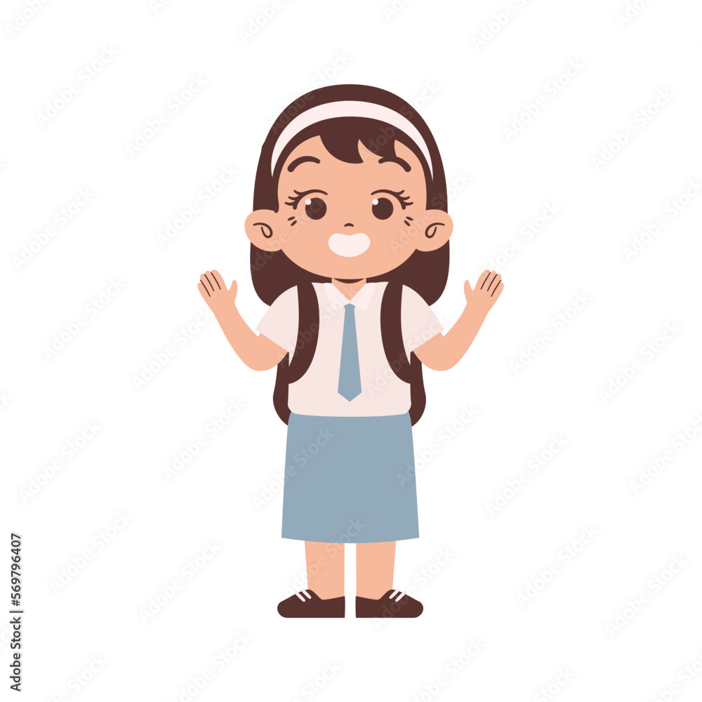 Indonesian high school student. Education concept illustration Indonesian high school student. Education concept illustration