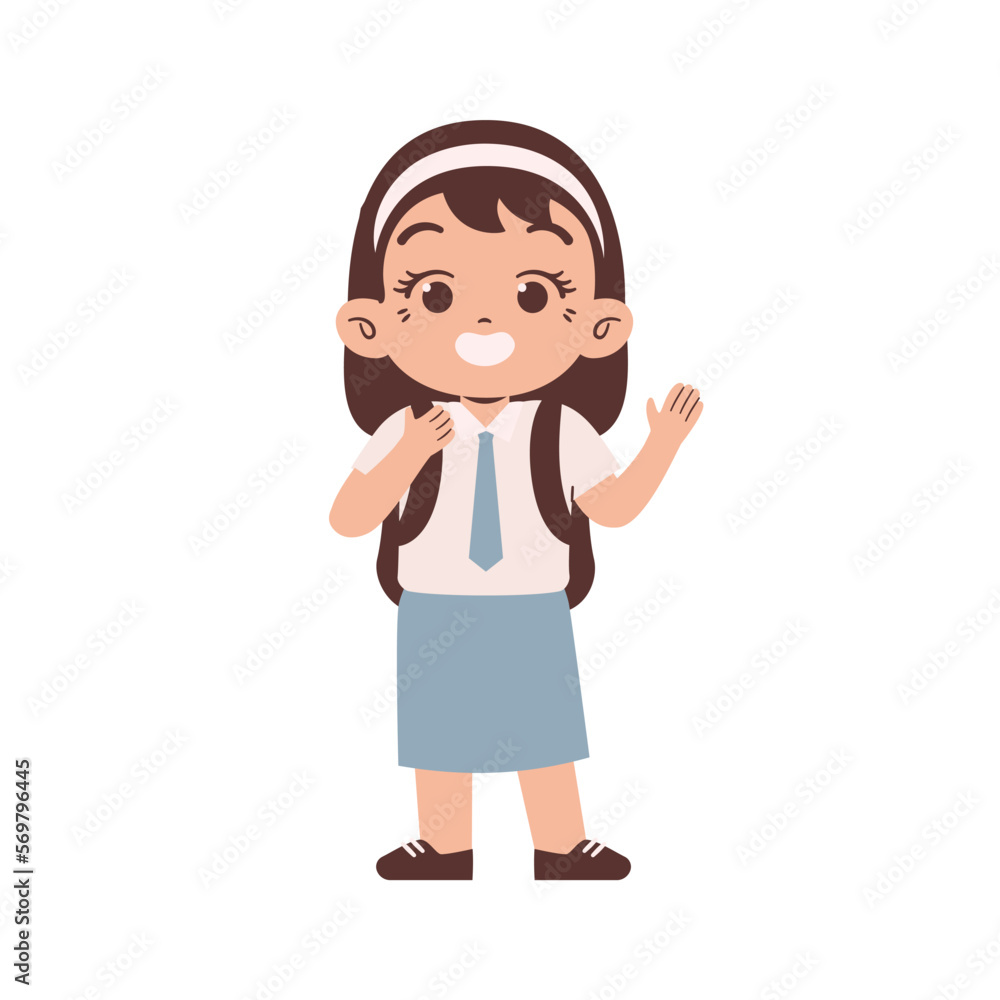 Indonesian high school student. Education concept illustration