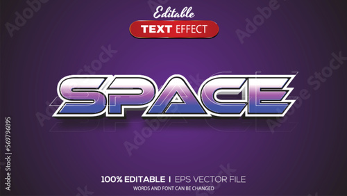 3D editable text effect space theme