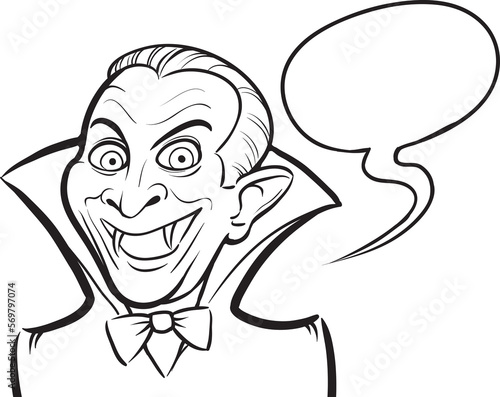 whiteboard drawing Vampire Halloween cartoon character - PNG image with transparent background
