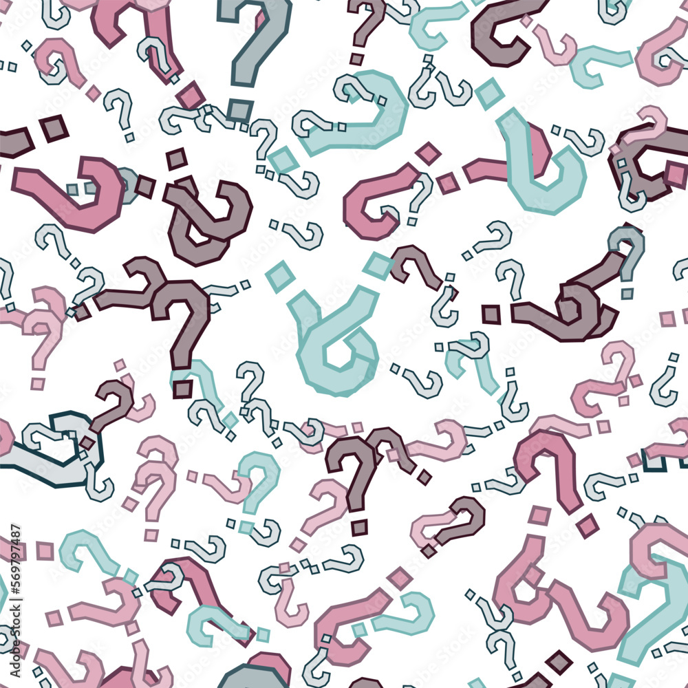 Quiz seamless pattern. Question marks, doubt, faq Quiz seamless pattern. Question marks, doubt, faq