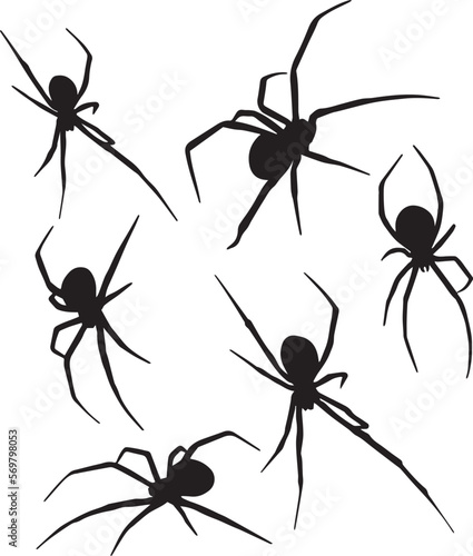 Spider silhouette set, SVG Vector