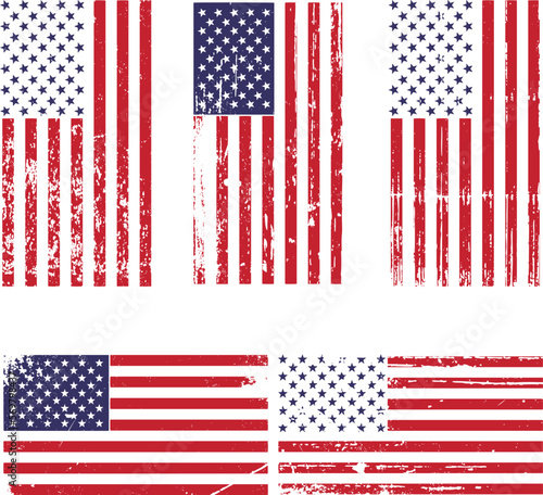 Grunge American flag, USA flag, SVG Vector