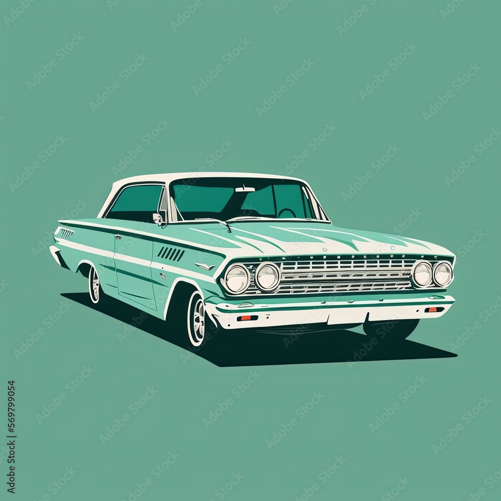 Illustration of an iconic American car