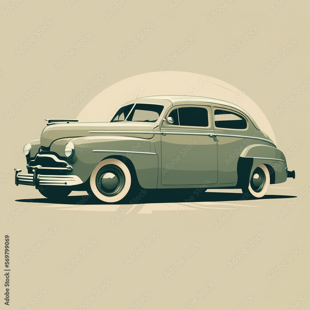 Illustration of an iconic American car