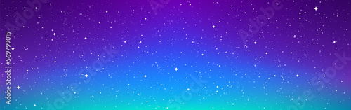 Cosmos texture. Wide beautiful space background. Starry gradient design. Bright magic milky way. Modern cosmos for poster, banner or web. Vector illustration