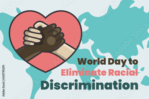 Illustration vector graphic of world day to eliminate racial discrimination