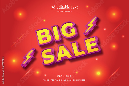 Big sale stylish editable 3d text effect