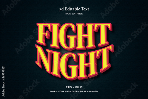 Fight night stylish 3d editable text effect