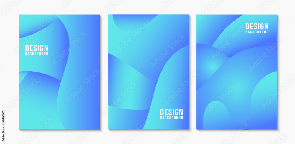 Set of Futuristic Blue Graident Abstract Liquid Fluid Background Template Illustration. Suitable For Your Banner, Poster, and Cover. Vector Eps 10