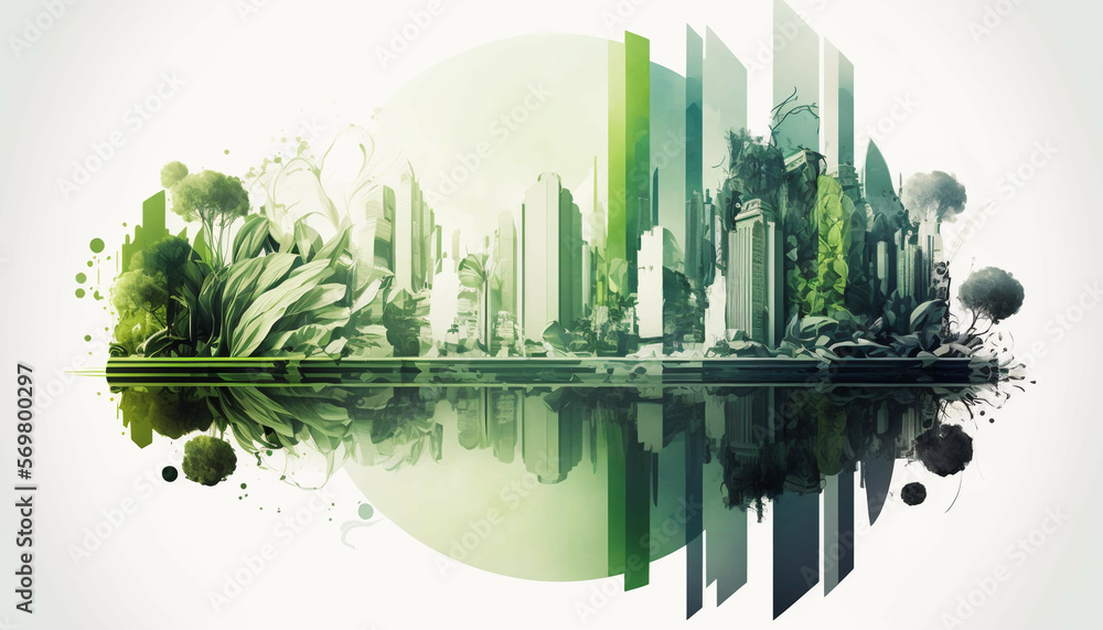 City dedicated to sustainable engineering and environmental responsibility. Urban development, implementing innovative green engineering projects. Generative AI