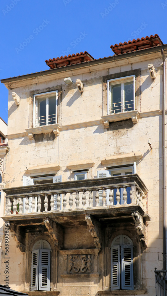 detail of an old building, Diocletian palace in Split, Croatia