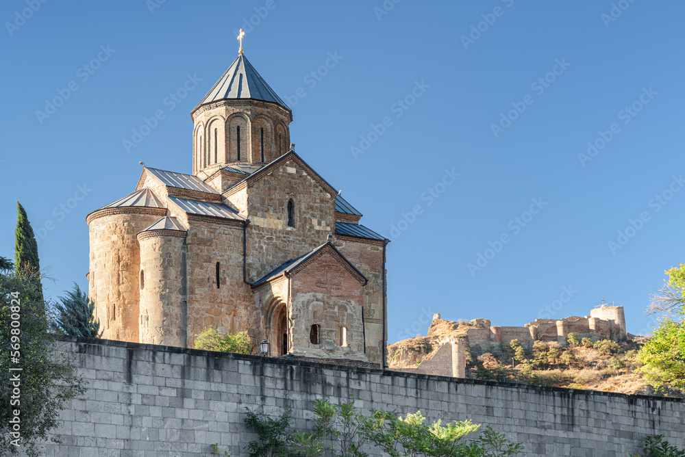 The Virgin Mary Assumption Church of Metekhi on the cliff