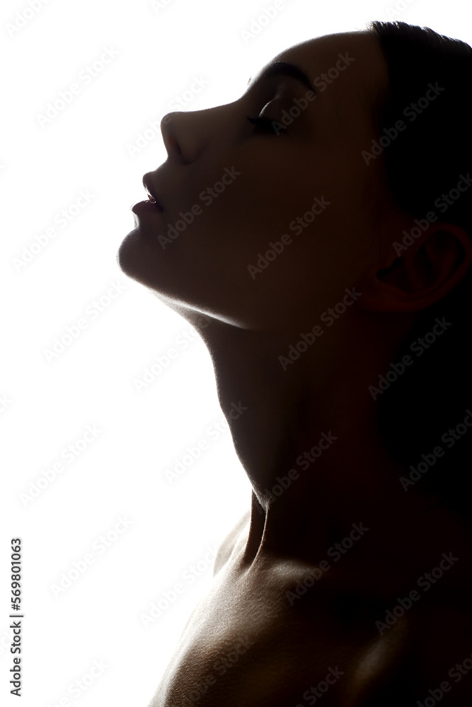 Face of Girl. Female body silhouette