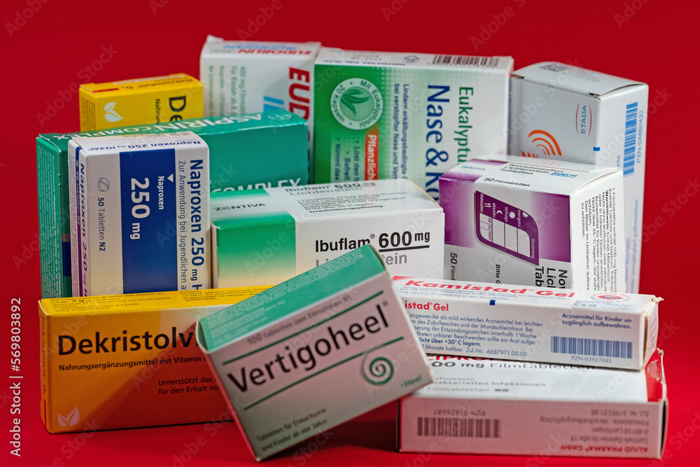 Verschiedene Medikamente in Deutschland 2023 Stock Photo | Adobe Stock