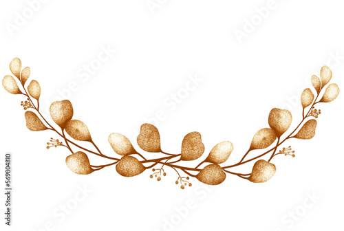 Golden eucalyptus leaves