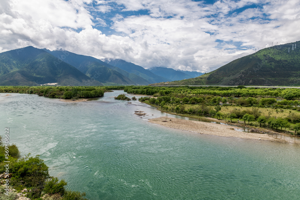 Niyang River landscape in Nyingchi city Tibet Autonomous Region, China.