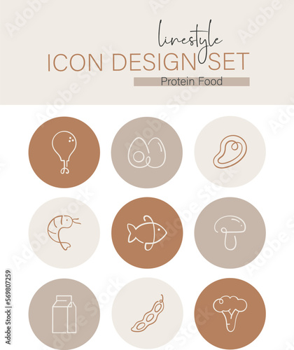 Linestyle Icon Design Protein Food