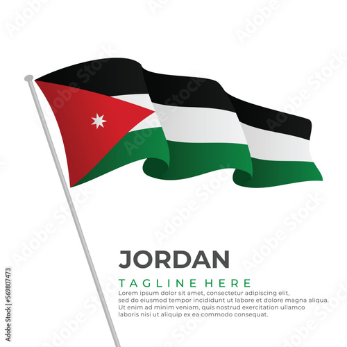 Template vector Jordan flag modern design